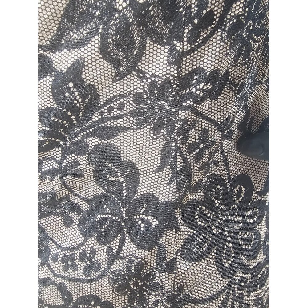Silky Satin Lace Print Sheath Dress - Maggie London - Picture 7 of 8